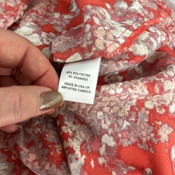 EVEREVE Keira Long Sleeve Floral Print Smocked Neck Blouse Top Size M - Picture 9 of 13